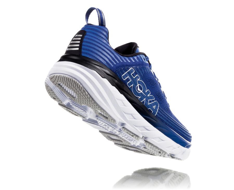 Running Shoes Mens - Hoka One One Bondi 6 - Blue/White - CRFIJPD-09